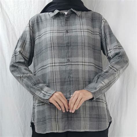 KOpi japaneEseE room mic & kemeja flanel abu-abu yang panas winrate tinggi image 5